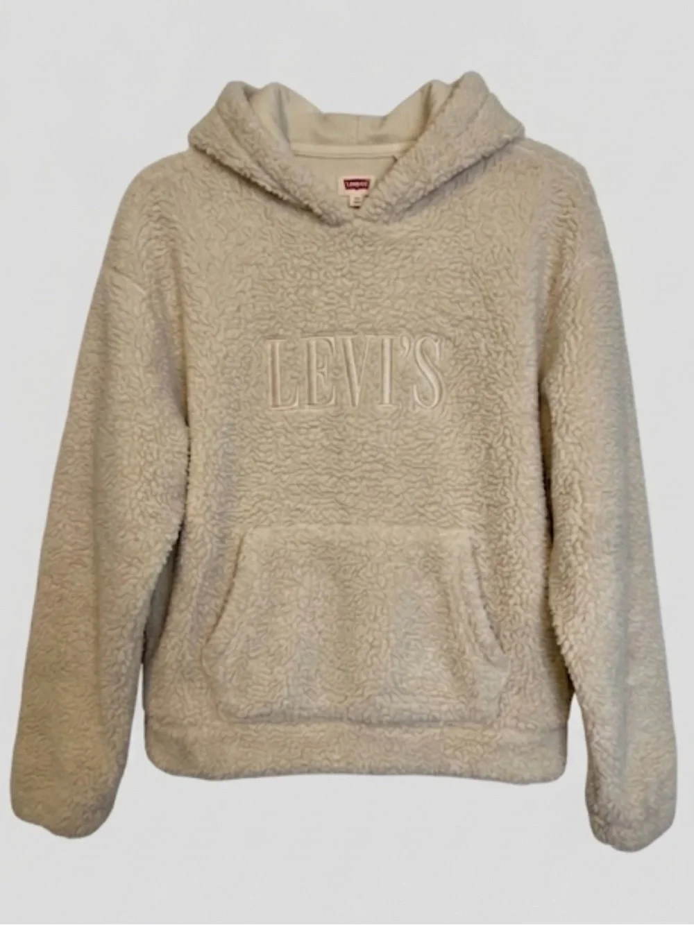 Levi's Sherpa Pullover Hoodie Girls L Cream